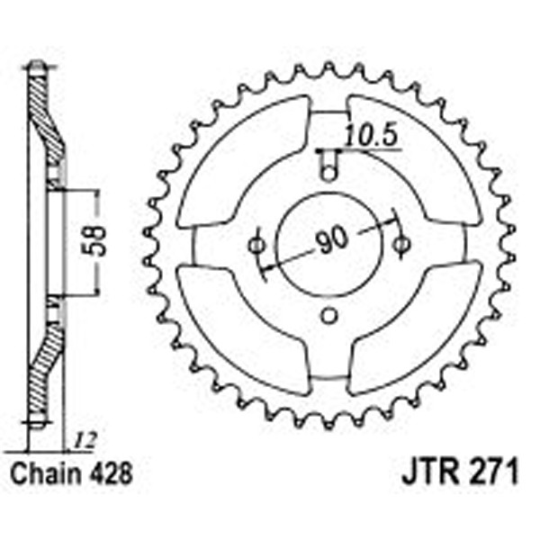 JT JT Rear Sprockets R/W 271-50